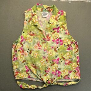 Nickelodeon Spongebob Women Hawaiian Shirt Tropical Cartoon Y2K Novelty LG Retro